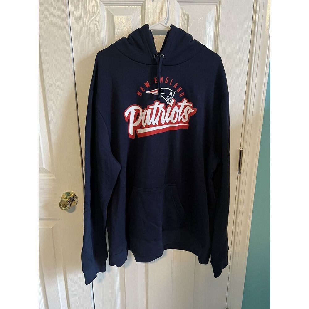 NFL New England Patriots Apparel Mens 2XL Cotton Blend Navy‎ Long Sleeve Hoodie